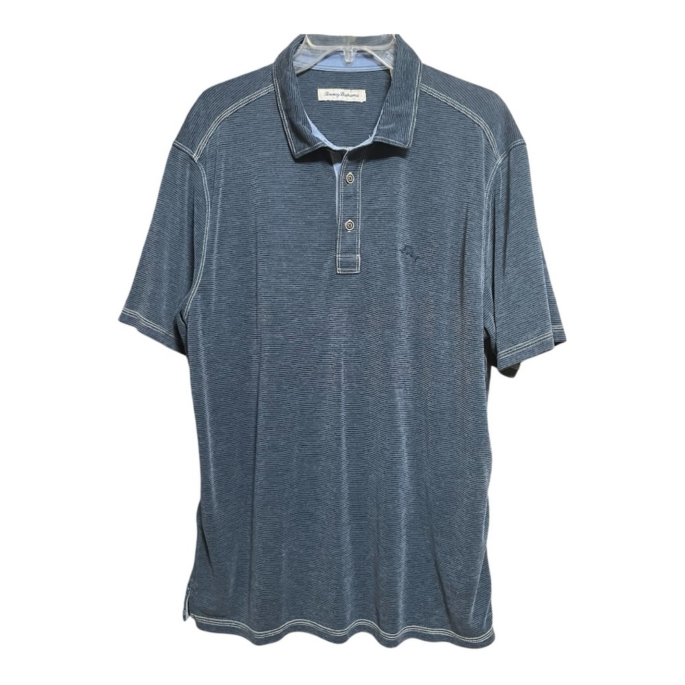 Tommy Bahama Blue Paradise Cove Polo Shirt with Relaxed Fit L